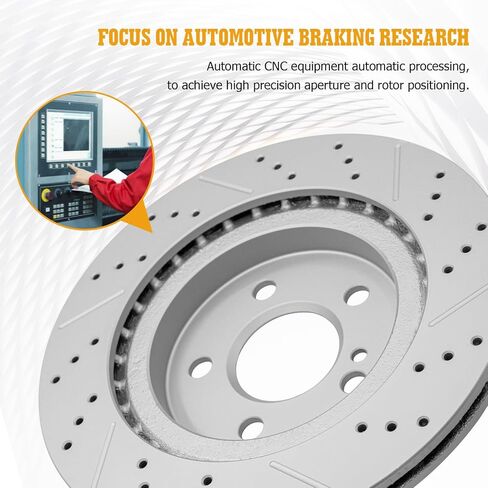 Disc Brake Rotor Rear Drilled and Slotted Vented Rotors for Infiniti Qx30 2017-2019, for Mercedes-Benz B Electric Drive 2014-2015/ B250 2013-2018/ B250E 2016-2017/ Gla250 2015-2020/ Cla250 in Kuwait