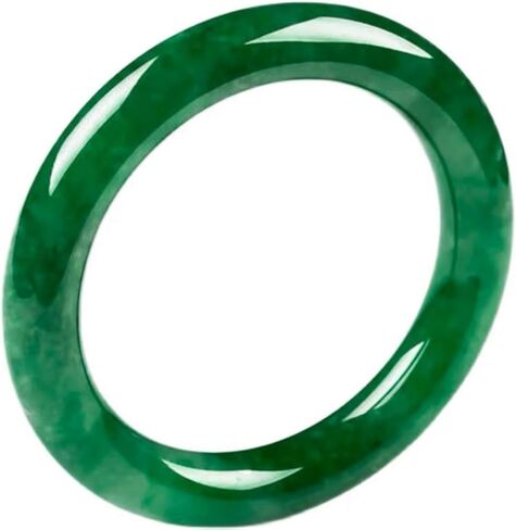 Jadeite Bangle Bracelet, Burmese Old-pit Imperial Green Ice-Glutinous Full-green Round-strip Design, Gift for a Birthday in Saudi Arabia
