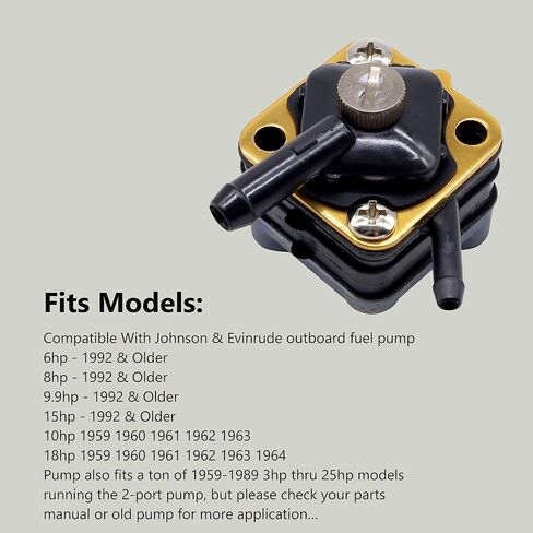 Fuel Pump Assy 18-7350 Compatible With Johnson Evinrude Parts outboard 6HP 8HP 9.9HP 15HP 1992-Older 388685 397839 391638 395091 397274 Outboard Engine in Saudi Arabia