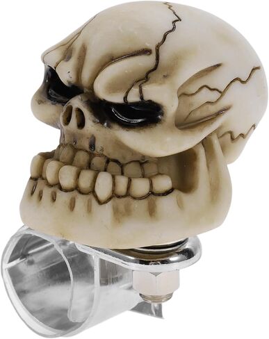 مقبض عجلة قيادة السيارة 30.5 ملم، كرة دوارة لعجلة قيادة السيارة على شكل جمجمة كبيرة لشاحنات بيك اب SUV وشبه المقطورات والقوارب باللون الأحمر قطعة واحدة in Saudi Arabia