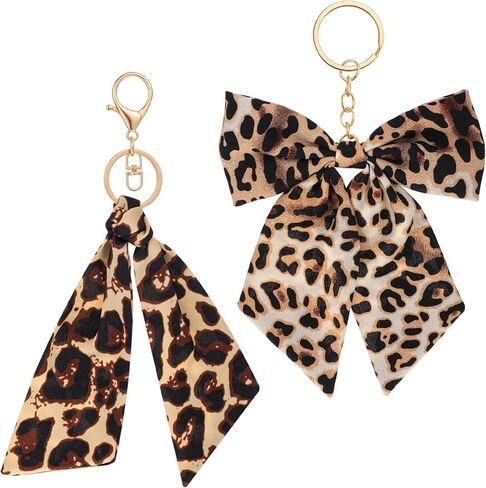 2 جهاز كمبيوتر شخصى لطيف ليوبارد القوس المفاتيح ليوبارد طباعة القوس حقيبة سحر سلاسل المفاتيح سحر لحقائب اليد الرجعية ليوبارد مفتاح سلسلة الملحقات الفهد حلقات السيارة النساء لحقائب اليد حمل الحقائب (القهوة) in Kuwait