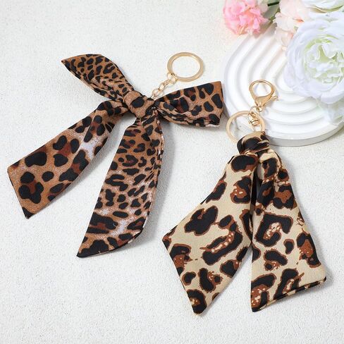2 جهاز كمبيوتر شخصى لطيف ليوبارد القوس المفاتيح ليوبارد طباعة القوس حقيبة سحر سلاسل المفاتيح سحر لحقائب اليد الرجعية ليوبارد مفتاح سلسلة الملحقات الفهد حلقات السيارة النساء لحقائب اليد حمل الحقائب (القهوة) in Kuwait