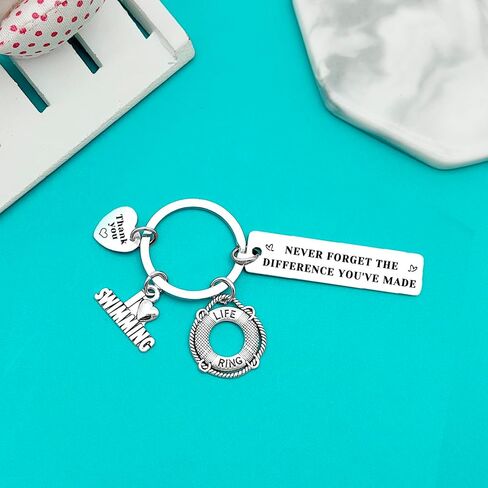 Xiahuyu Swim Coach Keychain Gifts for Men Women Swimming Coach Appreciation Gift Swim Team Gift Swimmer Swim Lover Gift Swim Teacher Gift Thank You Gift for Swim Coach Swim Instructor in Saudi Arabia