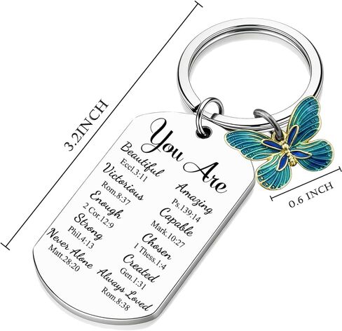 Christian Keychain Gifts for Women Mom Sister Daughter Inspirational Bible Verse Key Chains Women Religious Gifts for Woman Butterfly Key Chains Women Christian Gifts Bible Accessories Women in Saudi Arabia
