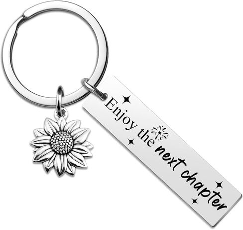 Bestie Friend Gifts Enjoy The Next Chapter Keychain Retirement Gifts for Women Men Graduation Farewell Leaving Gift Ideas For Coworkers Housewarming Gift for New Home Owners in Saudi Arabia
