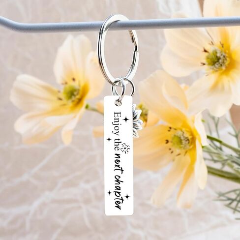Bestie Friend Gifts Enjoy The Next Chapter Keychain Retirement Gifts for Women Men Graduation Farewell Leaving Gift Ideas For Coworkers Housewarming Gift for New Home Owners in Saudi Arabia