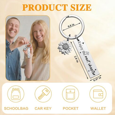 Bestie Friend Gifts Enjoy The Next Chapter Keychain Retirement Gifts for Women Men Graduation Farewell Leaving Gift Ideas For Coworkers Housewarming Gift for New Home Owners in Saudi Arabia