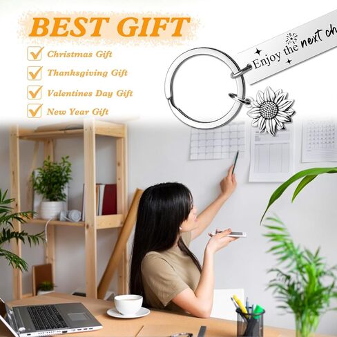 Bestie Friend Gifts Enjoy The Next Chapter Keychain Retirement Gifts for Women Men Graduation Farewell Leaving Gift Ideas For Coworkers Housewarming Gift for New Home Owners in Saudi Arabia