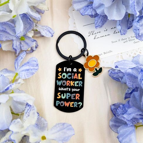 Social Worker Gifts For Women Funny Social Worker Appreciation Gifts Keychains Thoughtful Thank You Gift for Famle School Socials Workers Volunteer Principal Graduation Birthday Gift Keyring in Kuwait