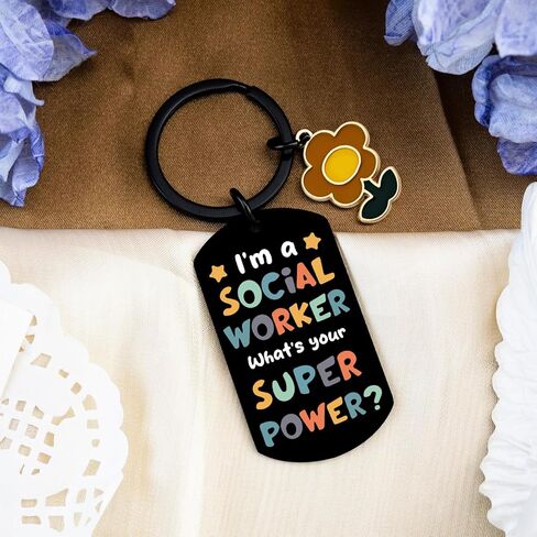 Social Worker Gifts For Women Funny Social Worker Appreciation Gifts Keychains Thoughtful Thank You Gift for Famle School Socials Workers Volunteer Principal Graduation Birthday Gift Keyring in Kuwait