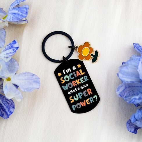Social Worker Gifts For Women Funny Social Worker Appreciation Gifts Keychains Thoughtful Thank You Gift for Famle School Socials Workers Volunteer Principal Graduation Birthday Gift Keyring in Kuwait