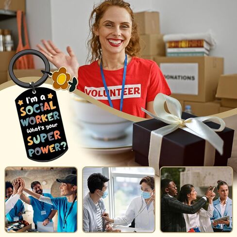 Social Worker Gifts For Women Funny Social Worker Appreciation Gifts Keychains Thoughtful Thank You Gift for Famle School Socials Workers Volunteer Principal Graduation Birthday Gift Keyring in Kuwait