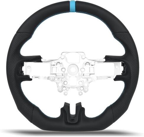 Heated Hydro-dip Carbon Fiber Steering Wheel, Includes 3pcs Matching Trim Bezels, for Ford Mustang 2018-2023 GT EcoBoost Shelby GT500, Red Stripe Flat Bottom, Retains Heating Function in Kuwait