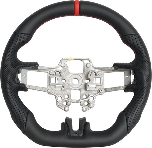 Real Carbon Fiber Steering Wheel with Trim for Ford Mustang 2018–2023 White Positioning Line White Hand Stitching D-Shape Ergonomic Grip Steering Wheel for Mustang EcoBoost/GT/Shelby GT350/GT350R in Kuwait