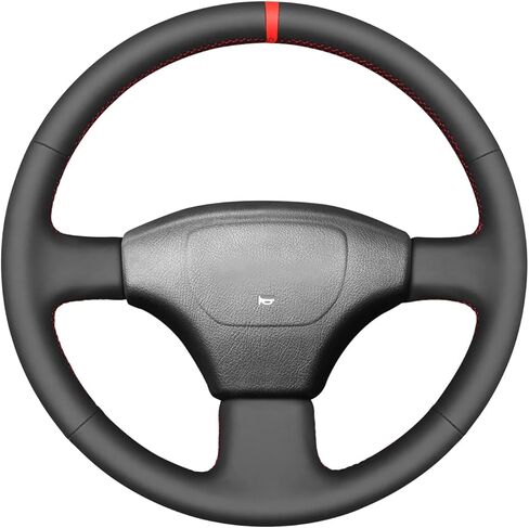 MEWANT Hand Stitch Black Smooth Faux Leather Steering Wheel Cover Wrap for Toyota Land Cruiser 80 Series 1990-1997 in Saudi Arabia
