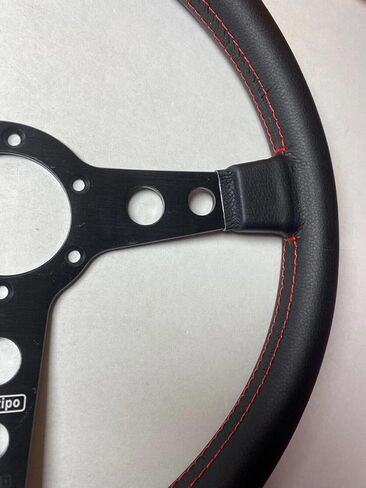14in Racing Steering Wheel, Universal Leather Steering Wheel, Six Hole Black with Horn for MOMO Prototipo in Saudi Arabia