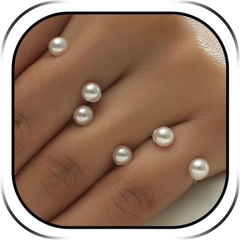 HUASAI Pearl Rings for Women Gold Stackable Rings White Black Pink Pearl Jewelry Summer Beach Dress Gifts Trendy in Saudi Arabia