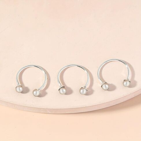 HUASAI Pearl Rings for Women Gold Stackable Rings White Black Pink Pearl Jewelry Summer Beach Dress Gifts Trendy in Saudi Arabia