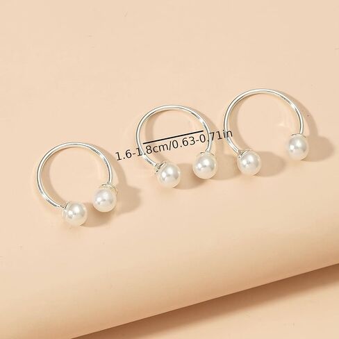 HUASAI Pearl Rings for Women Gold Stackable Rings White Black Pink Pearl Jewelry Summer Beach Dress Gifts Trendy in Saudi Arabia