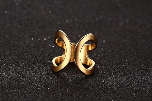 VNOX 18K Gold Plated Stainless Steel Double Chevron Ring for Women in Saudi Arabia