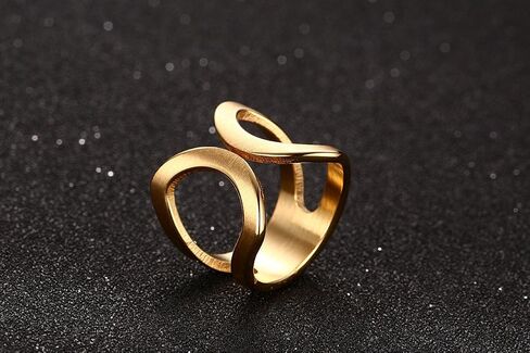 VNOX 18K Gold Plated Stainless Steel Double Chevron Ring for Women in Saudi Arabia