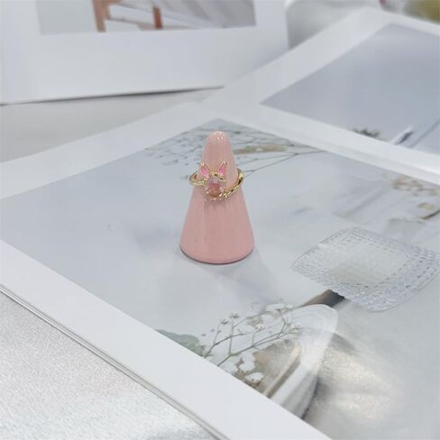 Cute Rabbit Open Stacking Ring for Women Cubic Zirconia Pink Crystal Lovely Bow Bunny Animal Gold-Tone Plated Adjustable Statement Finger Band Promise Wedding Rings Dainty Easter Jewelry for Daughter in Saudi Arabia
