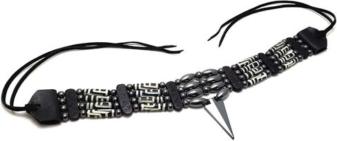 Traditional 4 Row Buffalo Bone Hairpipe Beads Tribal Choker Necklace with Arrowhead Pendant in Saudi Arabia