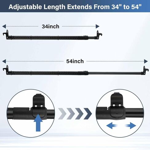 Car Clothes Hanger Bar Heavy Duty, Clothing Racks for Hanging Clothes in Car Telescoping 34-54inch Car Clothes Rack Suitable for Cars Trucks SUVs. (34-50inch) in Saudi Arabia
