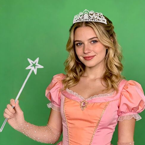مجموعة إكسسوارات زي الأميرة Ondder للنساء من عصا التاج والنجمة السحرية وقفازات مقطوعة من حجر الراين، مناسبة لحفلات أعياد الميلاد، والحفلات التنكرية، وأعياد الميلاد، وأداء المسرح in Kuwait