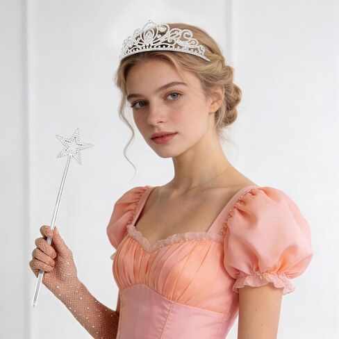 مجموعة إكسسوارات زي الأميرة Ondder للنساء من عصا التاج والنجمة السحرية وقفازات مقطوعة من حجر الراين، مناسبة لحفلات أعياد الميلاد، والحفلات التنكرية، وأعياد الميلاد، وأداء المسرح in Kuwait