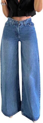 CutieLove Women's Straight Leg Jeans High Waist Wide Leg Baggy Jeans Stretchy Denim Pants Jean in Saudi Arabia