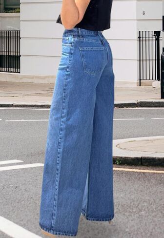 CutieLove Women's Straight Leg Jeans High Waist Wide Leg Baggy Jeans Stretchy Denim Pants Jean in Saudi Arabia