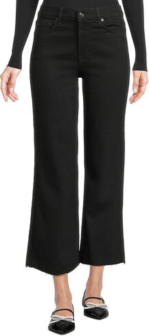 7 For All Mankind Women's Cropped Alexa Jeans in Black in Saudi Arabia