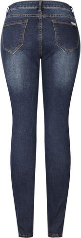 2LUV Women's Solid Stretchy 5 Pocket Skinny Jeans Back to School Junior Clothing Apparel Dark Denim 3 in Kuwait