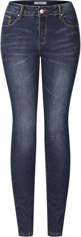 2LUV Women's Solid Stretchy 5 Pocket Skinny Jeans Back to School Junior Clothing Apparel Dark Denim 3 in Kuwait