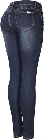 2LUV Women's Solid Stretchy 5 Pocket Skinny Jeans Back to School Junior Clothing Apparel Dark Denim 3 in Kuwait