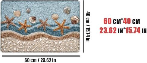 Coastal Starfish Bath Mat, Non-Slip Soft Floor Mat for Bathroom & Bedroom, Beach Theme Home Decor in Saudi Arabia