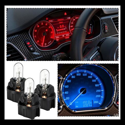 Baquler 40set T5 17 57 86 Halogen Instrument Cluster Bulbs 12v Dashboard Light with Twist Socket Universal Lighting Accessories for Interior Car Dashboard Instrument Gauge Cluster Indicator Lamp Panel in Kuwait