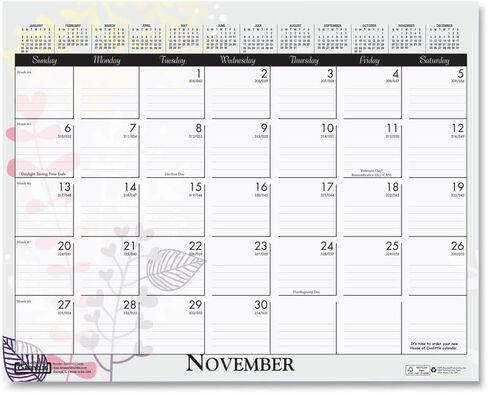 House of Doolittle 12-Month (Jan to Dec): 2026 15 in. x 12 in. Recycled Wild Flower Wall Calendar - White/Multicolor Sheets in Saudi Arabia