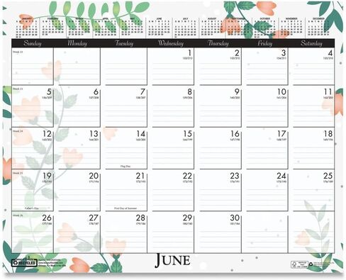 House of Doolittle 12-Month (Jan to Dec): 2026 15 in. x 12 in. Recycled Wild Flower Wall Calendar - White/Multicolor Sheets in Saudi Arabia