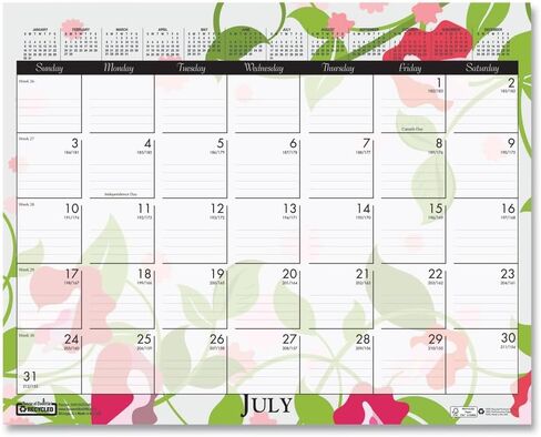 House of Doolittle 12-Month (Jan to Dec): 2026 15 in. x 12 in. Recycled Wild Flower Wall Calendar - White/Multicolor Sheets in Saudi Arabia