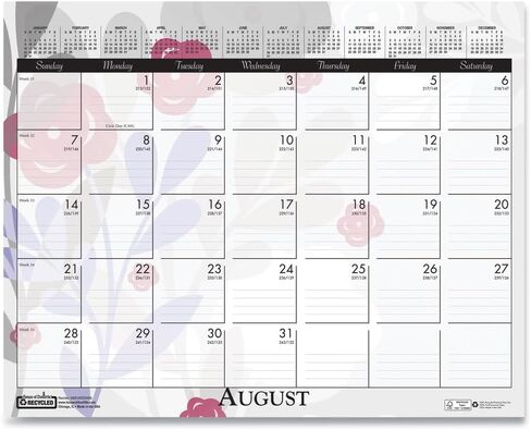 House of Doolittle 12-Month (Jan to Dec): 2026 15 in. x 12 in. Recycled Wild Flower Wall Calendar - White/Multicolor Sheets in Saudi Arabia