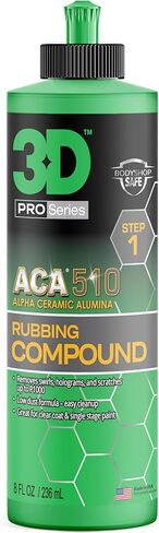 3D ACA 510 Premium Rubbing Compound - 1 Gallon - Step 1 Fastest Cutting Body Shop Compound with Wool or Foam Pad - Cuts P1000 or Finer - Great on Hard Clear Coats - Alpha Ceramic Alumina in Kuwait
