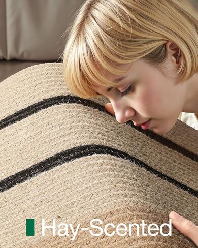 LUMI Jute Area Rug 4ft Round for Living Room, Natural Braided Woven Rugs Non Slip, Neutral Farmhouse Carpets No Shedding, Durable for High Traffic, Dining Room, Indoor, Outdoor, Patio in Saudi Arabia