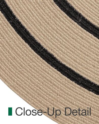 LUMI Jute Area Rug 4ft Round for Living Room, Natural Braided Woven Rugs Non Slip, Neutral Farmhouse Carpets No Shedding, Durable for High Traffic, Dining Room, Indoor, Outdoor, Patio in Saudi Arabia