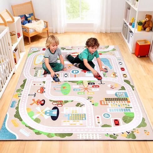 سجادة لعب الأطفال للأرضية، سجادة حضانة غير قابلة للانزلاق مقاس 4 × 5 أقدام، سجاد سميك للغاية للأطفال بمساحة كبيرة، سجادة أطفال لديكور غرفة اللعب وغرفة المعيشة والحضانة، سطح قطيفة فائق النعومة للحفاظ على الأمان (40 بوصة × 60 بوصة) in Kuwait