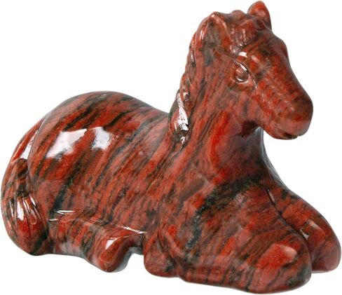 Crystal Horse Figurines, 2.3 Inch Hand Carved Yooperlite Horse Statue for Home Office Desk Decor, Reiki Healing Crystal Animal Sculpture Feng Shui Gifts for 2026 Year of The Horse in Kuwait