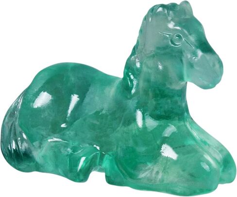 Crystal Horse Figurines, 2.3 Inch Hand Carved Yooperlite Horse Statue for Home Office Desk Decor, Reiki Healing Crystal Animal Sculpture Feng Shui Gifts for 2026 Year of The Horse in Kuwait