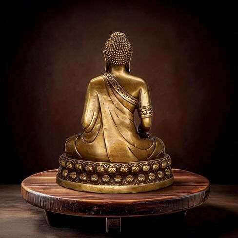 تمثال بوذا الطب النحاسي النقي في الأماكن المغلقة 7.5 بوصة - ديكور روحي معدني عتيق لمذبح منزل غرفة زن ومساحة التأمل - تماثيل بودا الآسيوية المصنوعة ثقيلًا in Kuwait