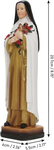 St Therese of Lisieux Statue – 8.2 x 2.4 x 2.2 Inch Resin Catholic Saint Figurine on Base, Inspirational Christian Gift, Religious Decor for Holiday, Reception, Celebration, or Housewarming in Kuwait